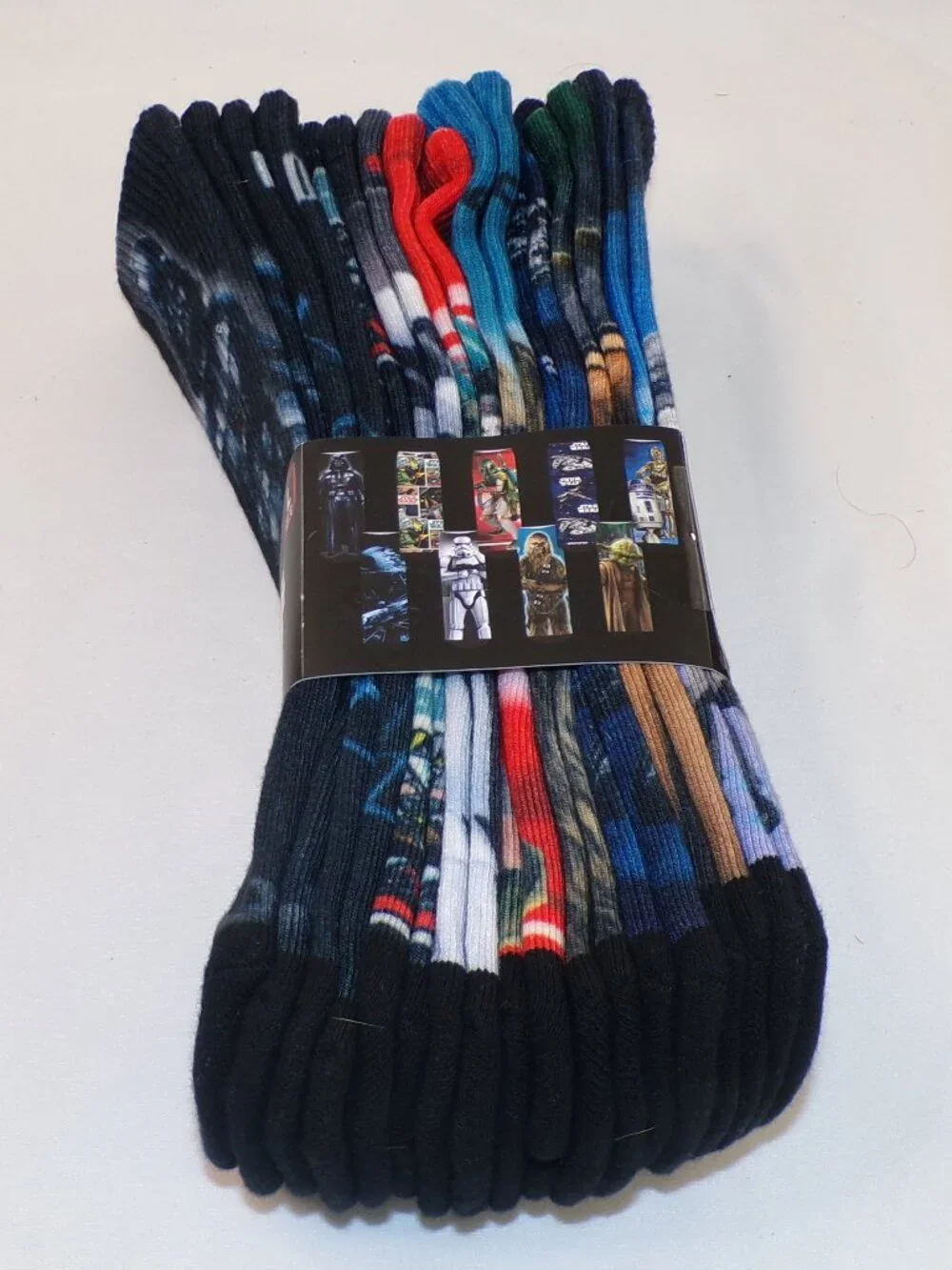 DISNEY STAR WARS PACK OF ( 9 ) YOUTH SIZE LARGE ( 13-4 ) ASSORTED CREW SOCKS